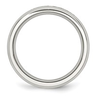 Chisel Stainless Steel Polished 4mm November Yellow CZ Ring view 2