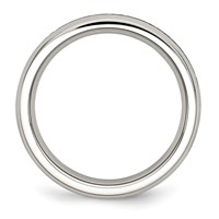 Chisel Stainless Steel Polished 4mm October Pink CZ Ring view 2