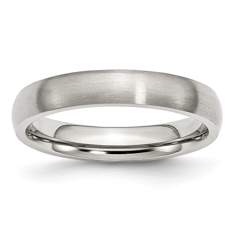 Chisel Stainless Steel Brushed 4mm Half Round Band