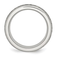Chisel Stainless Steel Brushed Band with Double Row CZ 7mm view 2