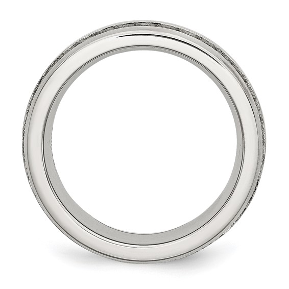 Chisel Stainless Steel Brushed with Double Row CZ 7mm Band