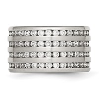 Stainless Steel Multirow 13mm CZ Ring view 3