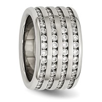 Stainless Steel Multirow 13mm CZ Ring view 4