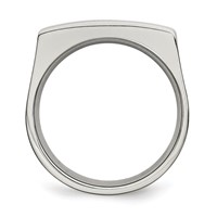 Chisel Stainless Steel Brushed and Polished Signet Ring view 2