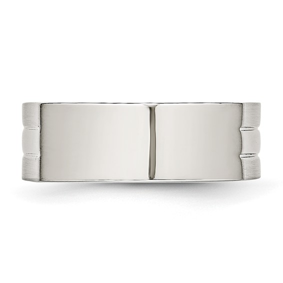Chisel Stainless Steel Brushed and Polished Signet Ring