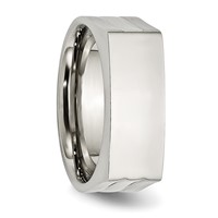 Chisel Stainless Steel Brushed and Polished Signet Ring view 5