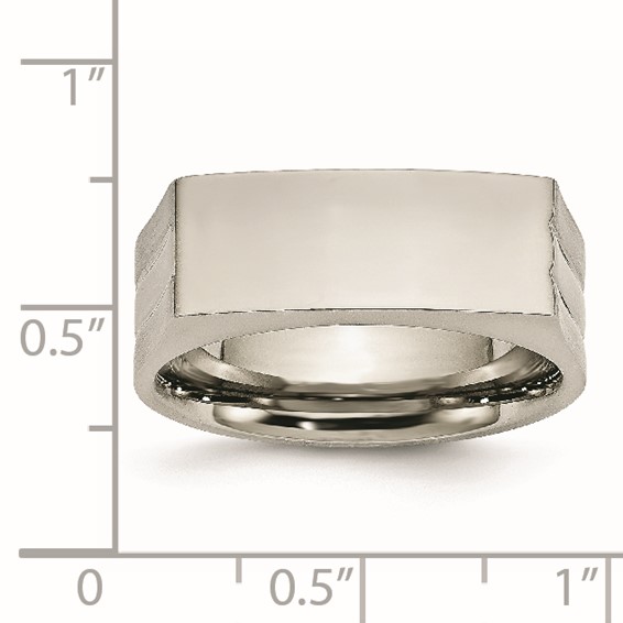 Chisel Stainless Steel Brushed and Polished Signet Ring