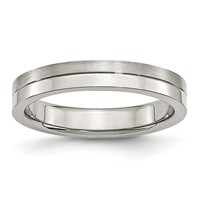 Stainless Steel 4mm Brushed & Polished Band view 1