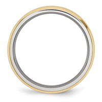 Chisel Stainless Steel Brushed and Polished Yellow IP-plated 5mm Beveled Edge Band view 2
