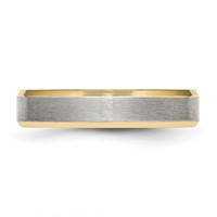 Chisel Stainless Steel Brushed and Polished Yellow IP-plated 5mm Beveled Edge Band view 3