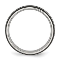 Chisel Stainless Steel Polished Black IP-plated 6mm Grooved Band view 2
