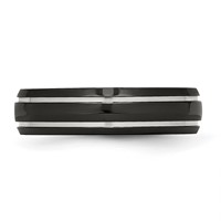 Chisel Stainless Steel Polished Black IP-plated 6mm Grooved Band view 3