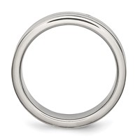 Stainless Steel 6mm Grooved and Black Rubber Band view 2