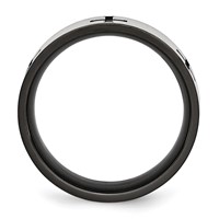 Chisel Stainless Steel Brushed and Polished Black IP-plated Crosses 7mm Band view 2