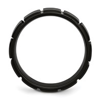 Chisel Stainless Steel Brushed Black IP-plated 8mm Grooved Band view 2