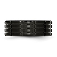 Chisel Stainless Steel Brushed Black IP-plated 8mm Grooved Band view 3