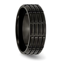 Chisel Stainless Steel Brushed Black IP-plated 8mm Grooved Band view 4