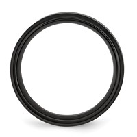 Chisel Stainless Steel Brushed and Polished Black IP-plated Striped 8mm Band view 2