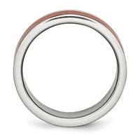 Chisel Stainless Steel Brushed and Polished Brown IP-plated 8mm Band view 2
