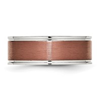 Chisel Stainless Steel Brushed and Polished Brown IP-plated 8mm Band view 3