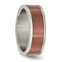 Chisel Stainless Steel Brushed and Polished Brown IP-plated 8mm Band view 4