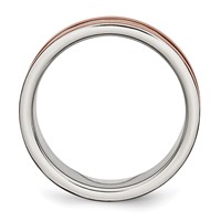 Stainless Steel 8mm Brown IP-plated Polished Band with Brushed Center view 2
