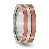 Stainless Steel 8mm Brown IP-plated Polished Band with Brushed Center view 4