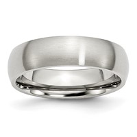Chisel Stainless Steel Brushed 6mm Half Round Band view 1