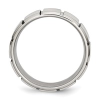 Stainless Steel Polished 8mm Grooved Band view 2
