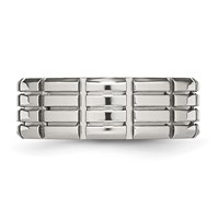 Stainless Steel Polished 8mm Grooved Band view 3
