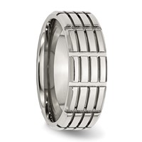 Stainless Steel Polished 8mm Grooved Band view 4