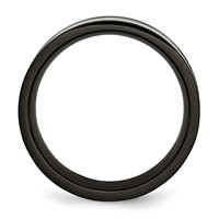 Stainless Steel Polished 9mm Black IP-plated Band with Carbon Fiber Inlay view 2