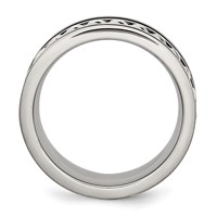 Chisel Stainless Steel Brushed and Polished Black IP-plated Chain Inlay 10mm Band view 2