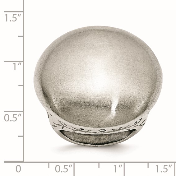 Stainless Steel Matte w/Textured Sides Ring