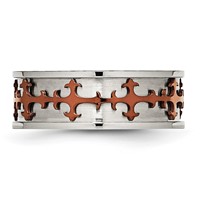 Stainless Steel Brown IP-plated Crosses Ring view 3
