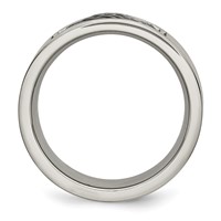 Stainless Steel Brushed Band with Grey Cable Inlay 10mm view 2