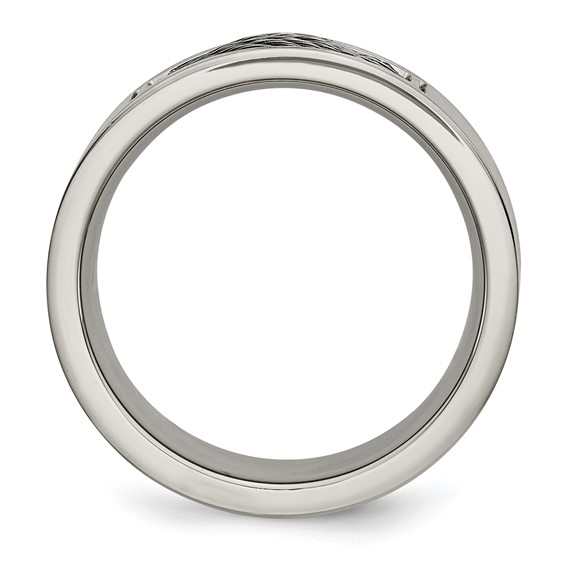 Stainless Steel Brushed w/Grey Cable Inlay 10mm Band