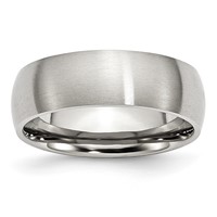 Chisel Stainless Steel Brushed 7mm Half Round Band view 1