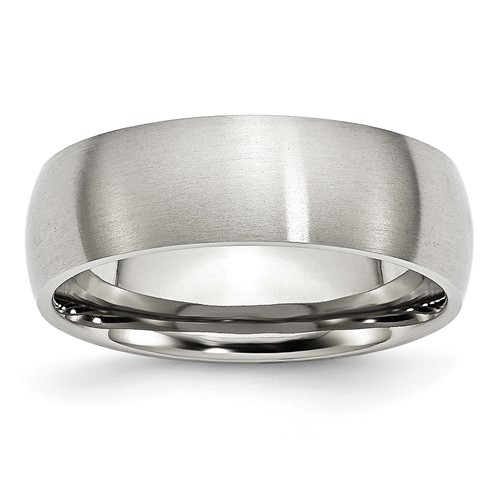 Chisel Stainless Steel Brushed 7mm Half Round Band