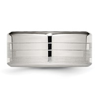 Stainless Steel Polished and Textured 10mm Band view 3