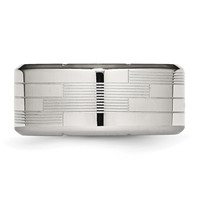Stainless Steel Polished and Textured 10mm Band view 4