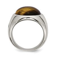Chisel Stainless Steel Polished Tiger's Eye Ring view 2