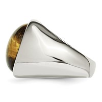 Chisel Stainless Steel Polished Tiger's Eye Ring view 3