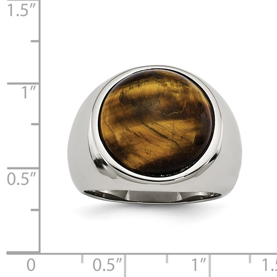 Chisel Stainless Steel Polished Tiger's Eye Ring