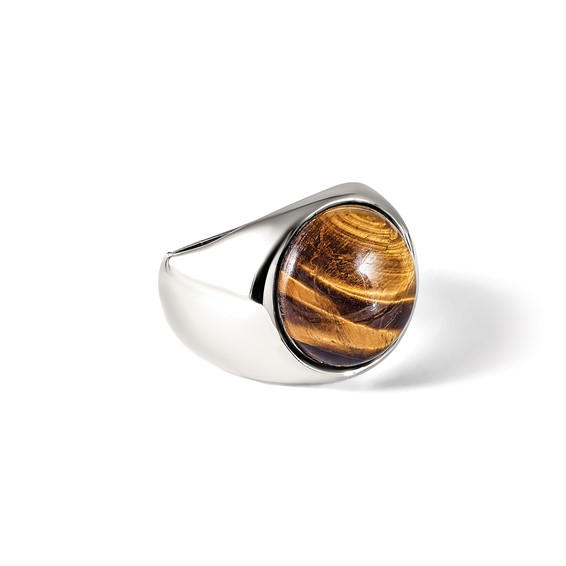 Chisel Stainless Steel Polished Tiger's Eye Ring