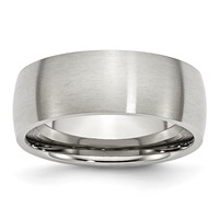 Chisel Stainless Steel Brushed 8mm Half Round Band view 1