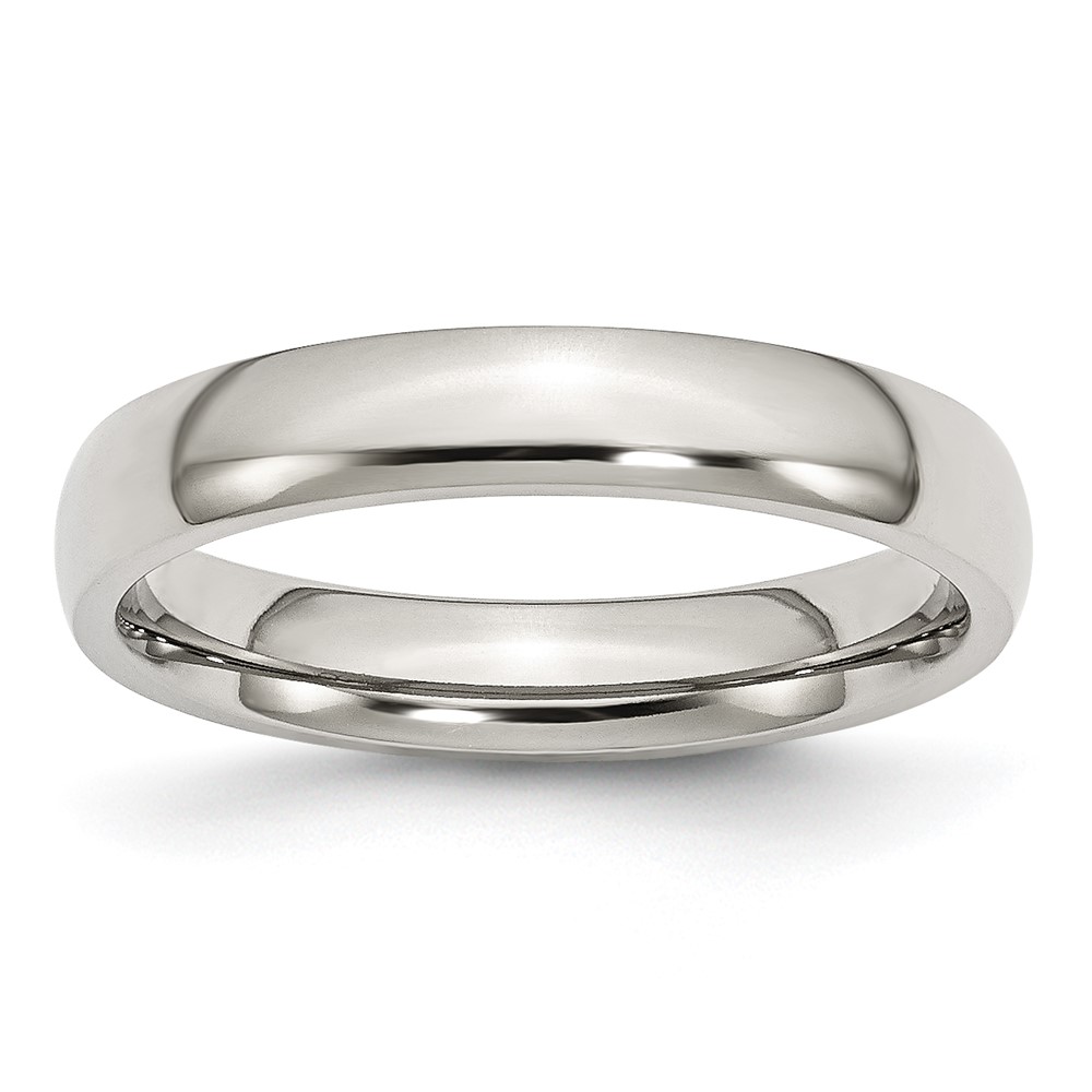 Chisel Stainless Steel Polished 4mm Half Round Band