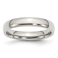 Chisel Stainless Steel Polished 4mm Half Round Band view 1