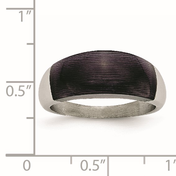 Stainless Steel 8mm Black Cat's Eye Ring