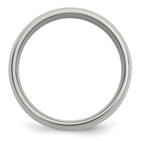 Chisel Stainless Steel Band with 14K Gold Inlay Polished 8mm view 2